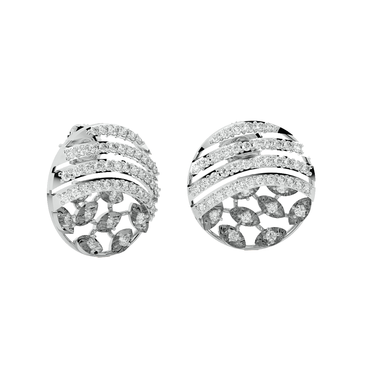 Lindy Round Diamond Stud Earrings